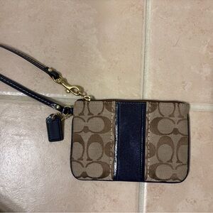 Coach Brown and Navy Blue Wristlet